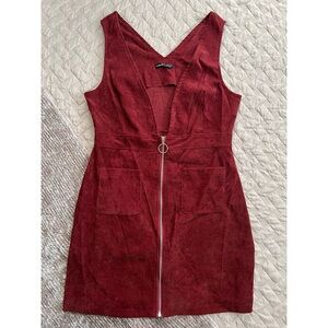 SHEIN O-Ring Pinafore Corduroy Mini Dress - L - NWOT!